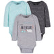 3-Pack Baby Boys Polar Pals Long Sleeve Onesies® Bodysuits-Gerber Childrenswear Wholesale