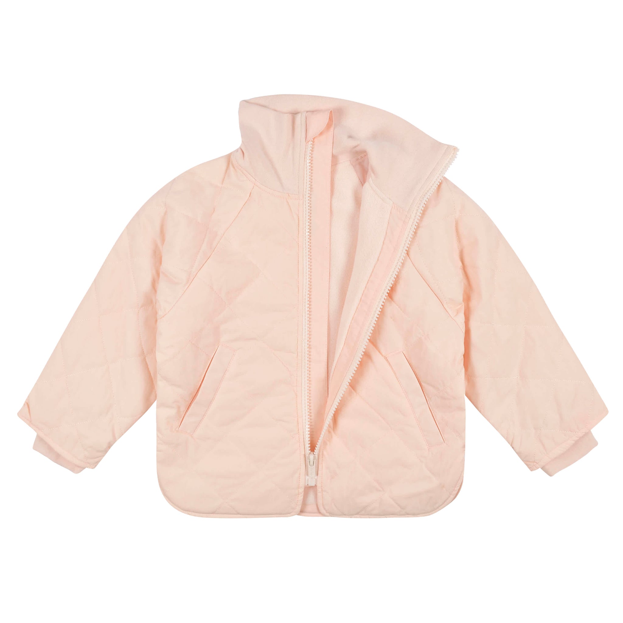 Infant & Toddler Girls Blush Pink Quilted Jacket-Gerber Childrenswear Wholesale