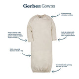 2-Piece Baby Neutral Stripe Gown & Cap Set-Gerber Childrenswear Wholesale