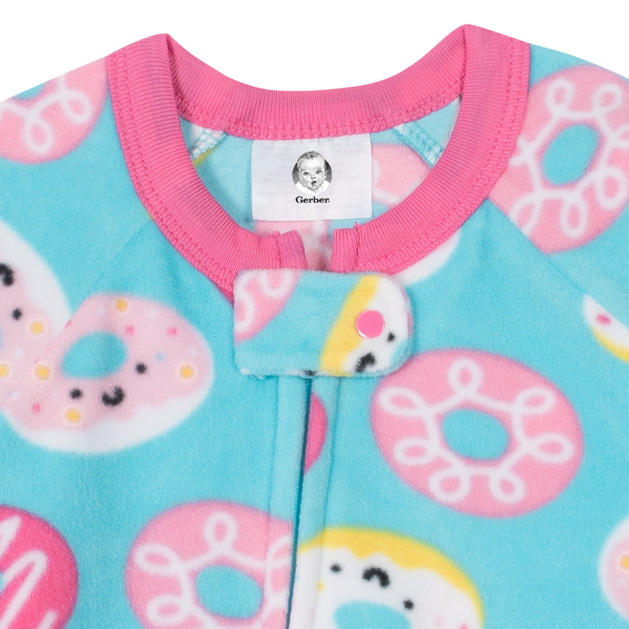 Baby Girls Donuts Fleece Pajamas-Gerber Childrenswear Wholesale