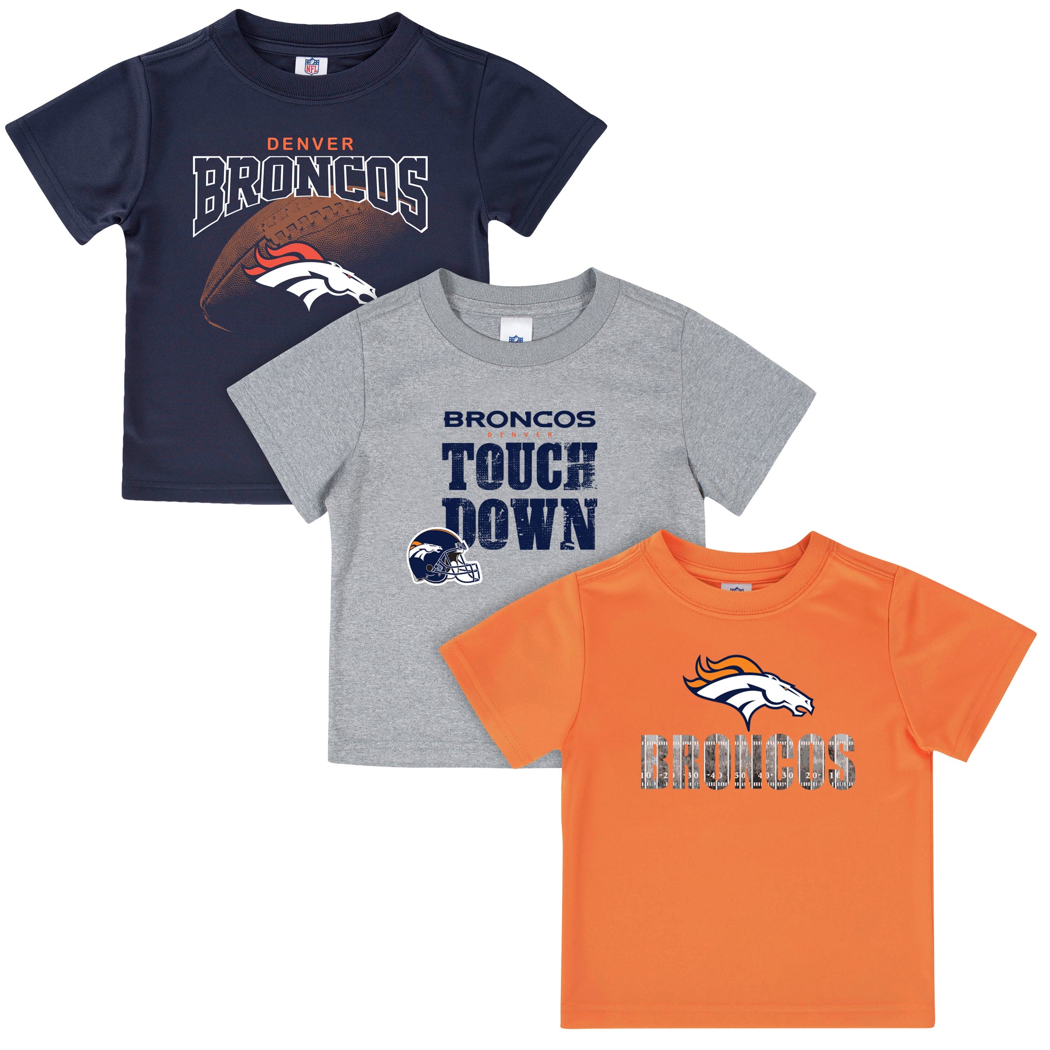 3-Pack Boys Broncos Short Sleeve Tees-Gerber Childrenswear Wholesale