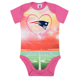 New England Patriots Baby Girls Short Sleeve Bodysuit-Gerber Childrenswear Wholesale