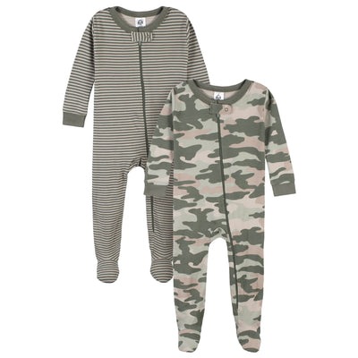 2-Pack Baby & Toddler Boys Camping Fun Snug Fit Footed Cotton Pajamas-Gerber Childrenswear Wholesale