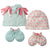 4-Piece Organic Baby Girls Floral No Scratch Mittens & Caps Set-Gerber Childrenswear Wholesale