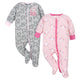 2-Pack Baby Girls Bunnies and Unicorns Sleep N' Plays-Gerber Childrenswear Wholesale