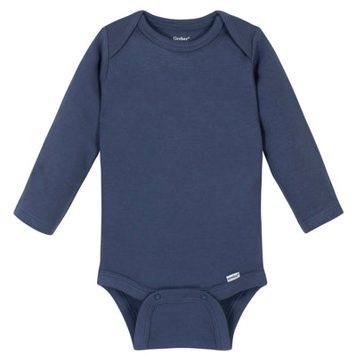 Premium Long Sleeve Onesies® Bodysuit in Navy-Gerber Childrenswear Wholesale