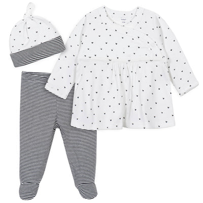 3-Piece Baby Girls Nature Shirt, Footed Pant, and Cap Set-Gerber Childrenswear Wholesale