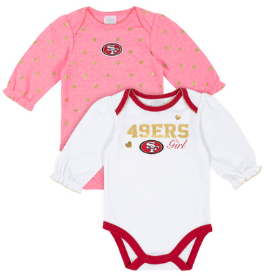 2-Pack San Francisco 49ers Long Sleeve Bodysuits-Gerber Childrenswear Wholesale