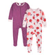 2-Pack Baby & Toddler Girls Apple Bouquets Snug Fit Footed Cotton Pajamas-Gerber Childrenswear Wholesale