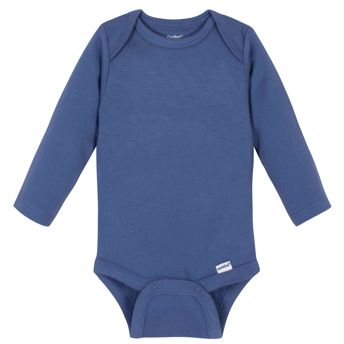 Premium Long Sleeve Onesies® Bodysuit in Blue-Gerber Childrenswear Wholesale