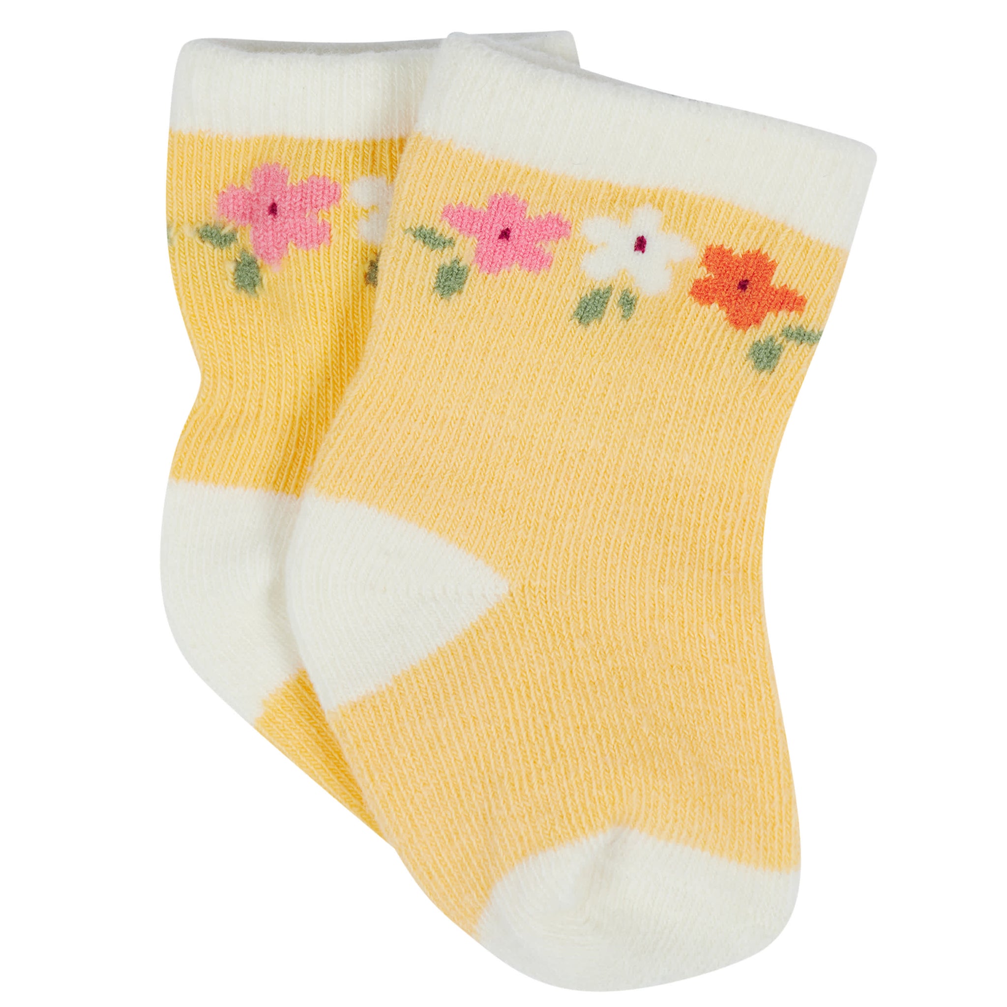 12-Pack Baby & Toddler Girls Floral Fox Jersey Crew Wiggle Proof® Socks-Gerber Childrenswear Wholesale