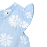 Infant & Toddler Girls Blue Floral Gauze Flutter Sleeve Top-Gerber Childrenswear Wholesale