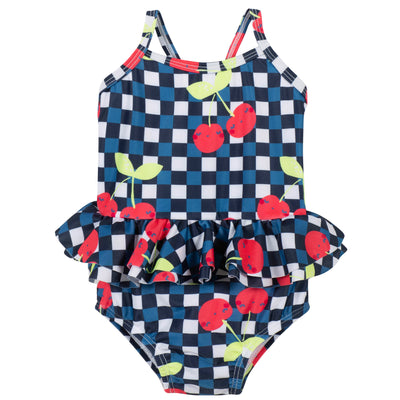 Girls Cherry One-Piece Swimsuit-Gerber Childrenswear Wholesale