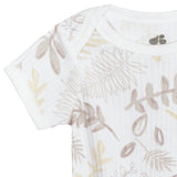 3-Pack Baby Neutral Natural Leaves Short Sleeve Bodysuits-Gerber Childrenswear Wholesale