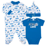 3-Piece Baby Boys Lions Bodysuit, Sleep 'N Play, and Cap Set-Gerber Childrenswear Wholesale