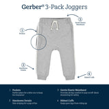3-Pack Infant & Toddler Boys Mustard & Gray Joggers-Gerber Childrenswear Wholesale