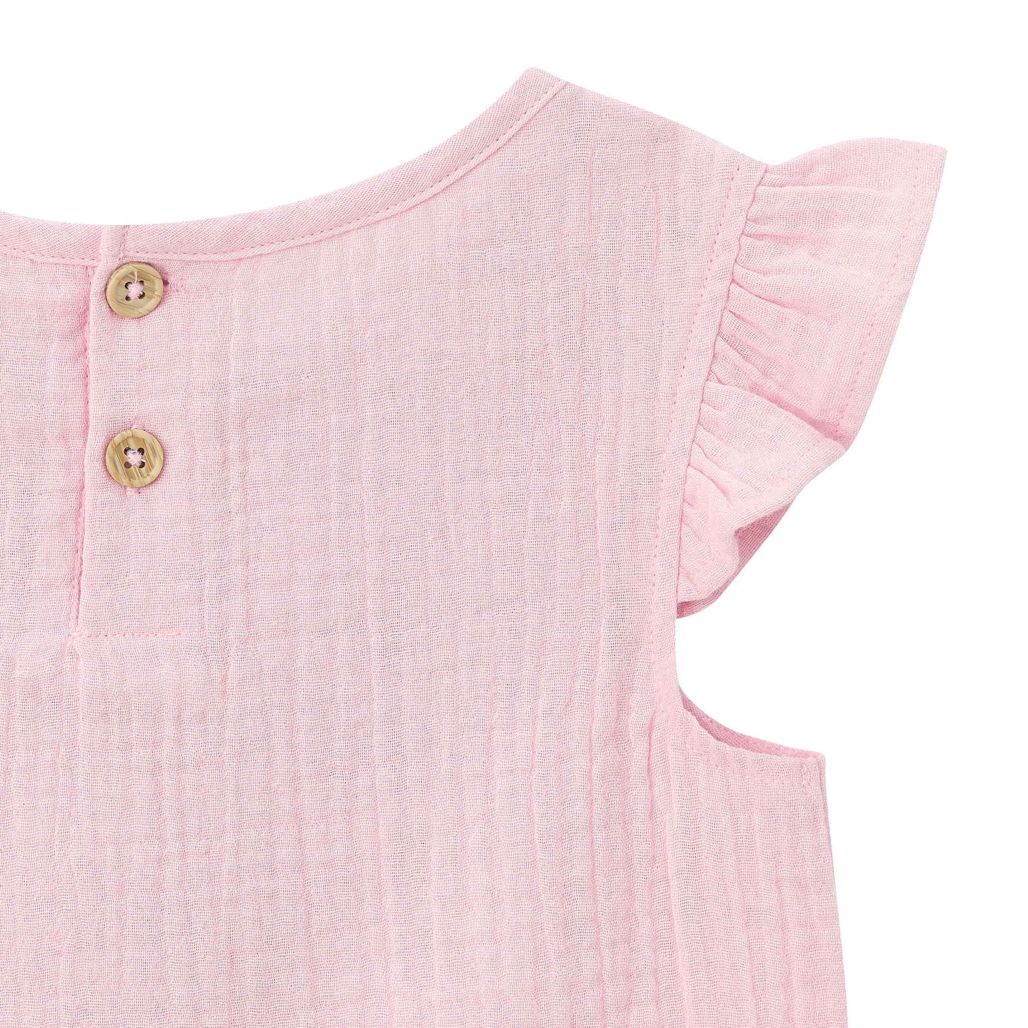 Infant & Toddler Girls Pink Gauze Flutter Sleeve Top-Gerber Childrenswear Wholesale