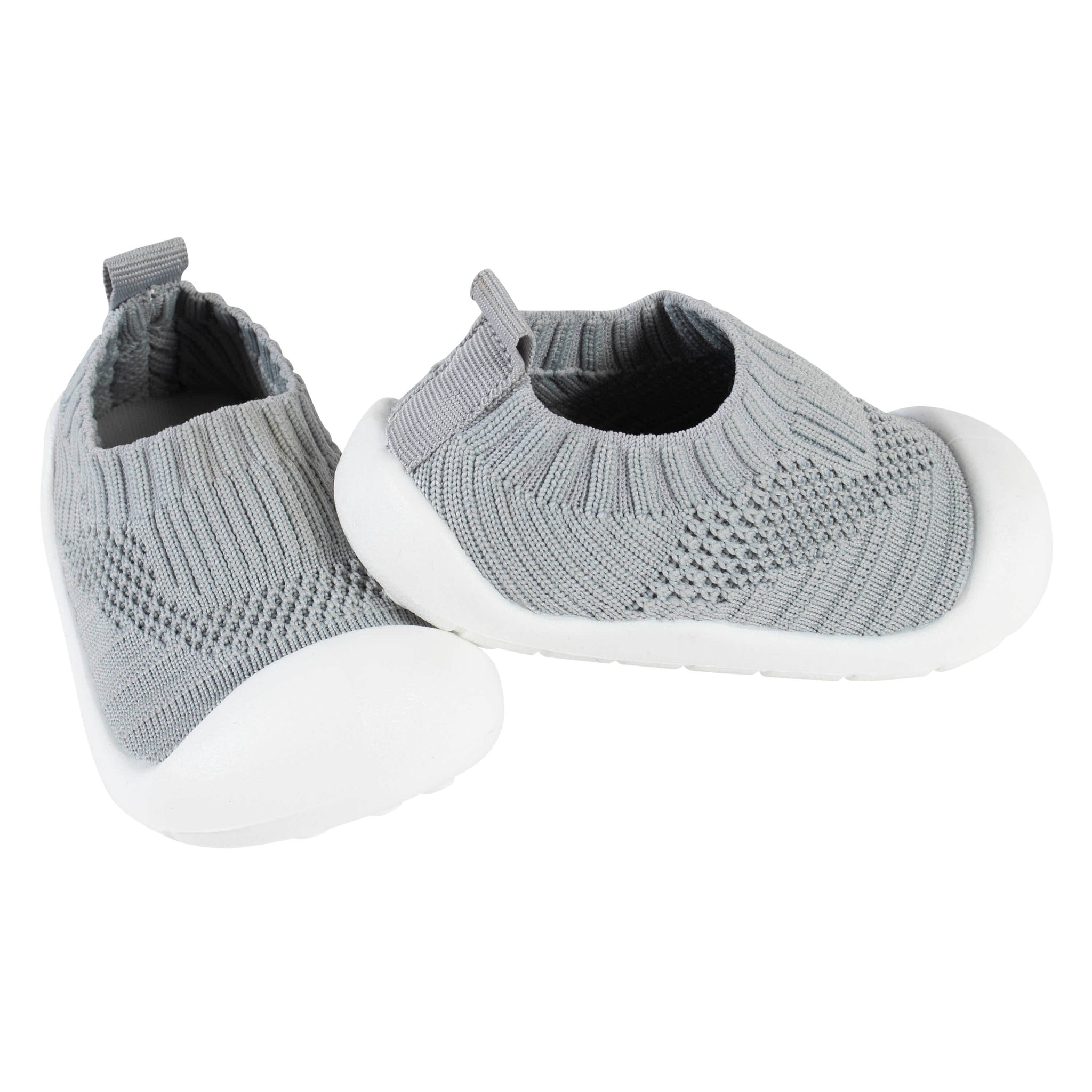Baby Gray Stretchy Knit Slip-On Sneaker-Gerber Childrenswear Wholesale