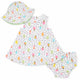 3-Piece Baby Girls Frozen Treats Dress, Diaper Cover, and Hat Set-Gerber Childrenswear Wholesale
