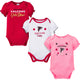 3-Pack Baby Girls Falcons Short Sleeve Bodysuits-Gerber Childrenswear Wholesale