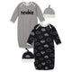 4-Piece Baby Boys Clouds and Newbie Gowns and Caps Set-Gerber Childrenswear Wholesale