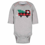 3-Pack Baby Boys Trees, Trucks, and Plaid Long Sleeve Onesies® Bodysuits-Gerber Childrenswear Wholesale
