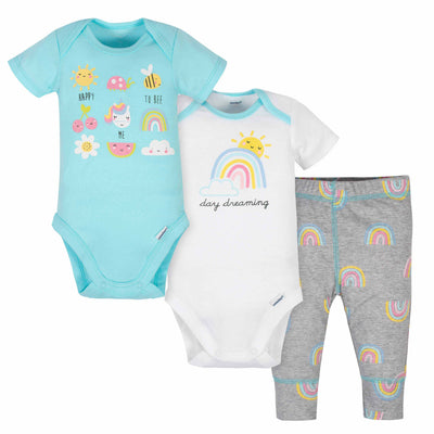 3-Piece Baby Girls Rainbow Take Me Home Set-Gerber Childrenswear Wholesale