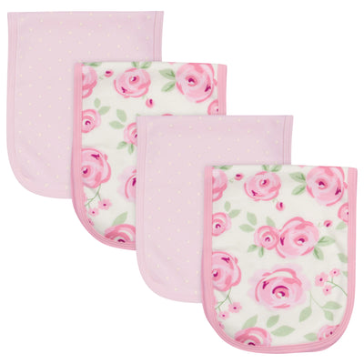 4-Pack Baby Girls Floral Terry Burpcloths-Gerber Childrenswear Wholesale