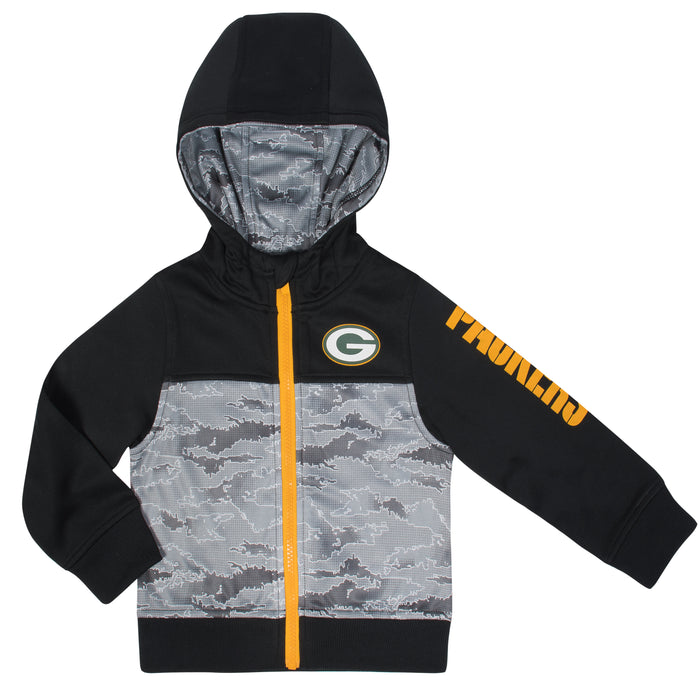 NFL Toddler Boy Packers Hooded Fleece Jacket-Gerber Childrenswear Wholesale