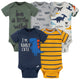 5-Pack Baby Boys Dino Short Sleeve Onesies Bodysuits-Gerber Childrenswear Wholesale