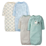 4-Pack Baby Boys Bear Lap Shoulder Gowns-Gerber Childrenswear Wholesale