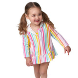 Baby & Toddler Girls Rainbow Hooded Zip Front Terry Coverup-Gerber Childrenswear Wholesale