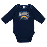 Baby Boys Los Angeles Chargers Long Sleeve Bodysuits, 2-pack-Gerber Childrenswear Wholesale