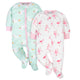 2-Pack Baby Girls Flamingo and Unicorn Sleep 'N Plays-Gerber Childrenswear Wholesale