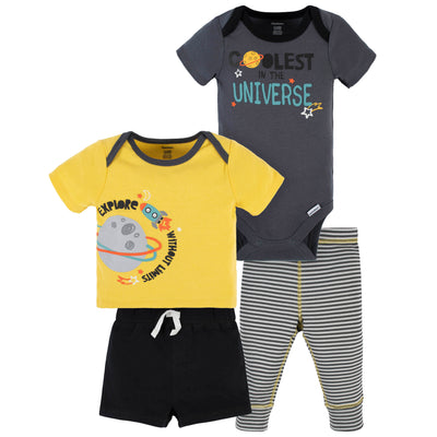 4-Piece Baby Boys Blast Off Onesies® Bodysuit, Tee, Shorts & Pant Set-Gerber Childrenswear Wholesale