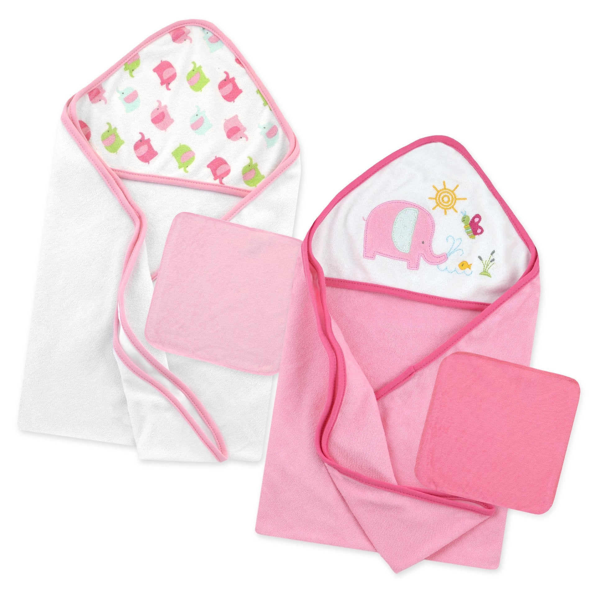 4-Piece Baby Girls Love to Bathe Hooded Towel and Washcloth Set-Gerber Childrenswear Wholesale