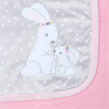 Baby Girls Mommy & Me Bunny Plush Blanket-Gerber Childrenswear Wholesale
