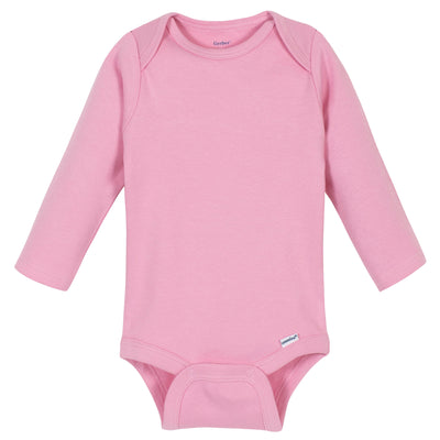 Premium Long Sleeve Onesies® Bodysuit in Light Pink-Gerber Childrenswear Wholesale
