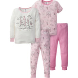 4-Piece Girls Castle Snug Fit Cotton Pajamas-Gerber Childrenswear Wholesale
