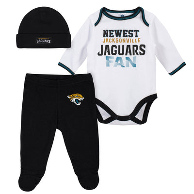 Baby Boys Jacksonville Jaguars 3-Piece Bodysuit, Pant and Cap Set-Gerber Childrenswear Wholesale