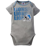 NFL 3-Pack Baby Boys Lions Short Sleeve Bodysuits-Gerber Childrenswear Wholesale