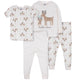4-Piece Toddler Girls Hello Dear Cotton Pajamas-Gerber Childrenswear Wholesale