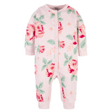 2-Piece Baby Girls Pink Garden Coverall & Headband Set-Gerber Childrenswear Wholesale
