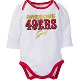 3-Piece Baby Girls 49Ers Bodysuit, Footed Pant, & Cap Set-Gerber Childrenswear Wholesale