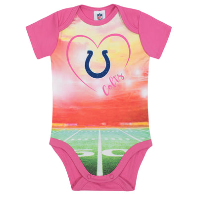 Indianapolis Colts Baby Girls Short Sleeve Bodysuit-Gerber Childrenswear Wholesale