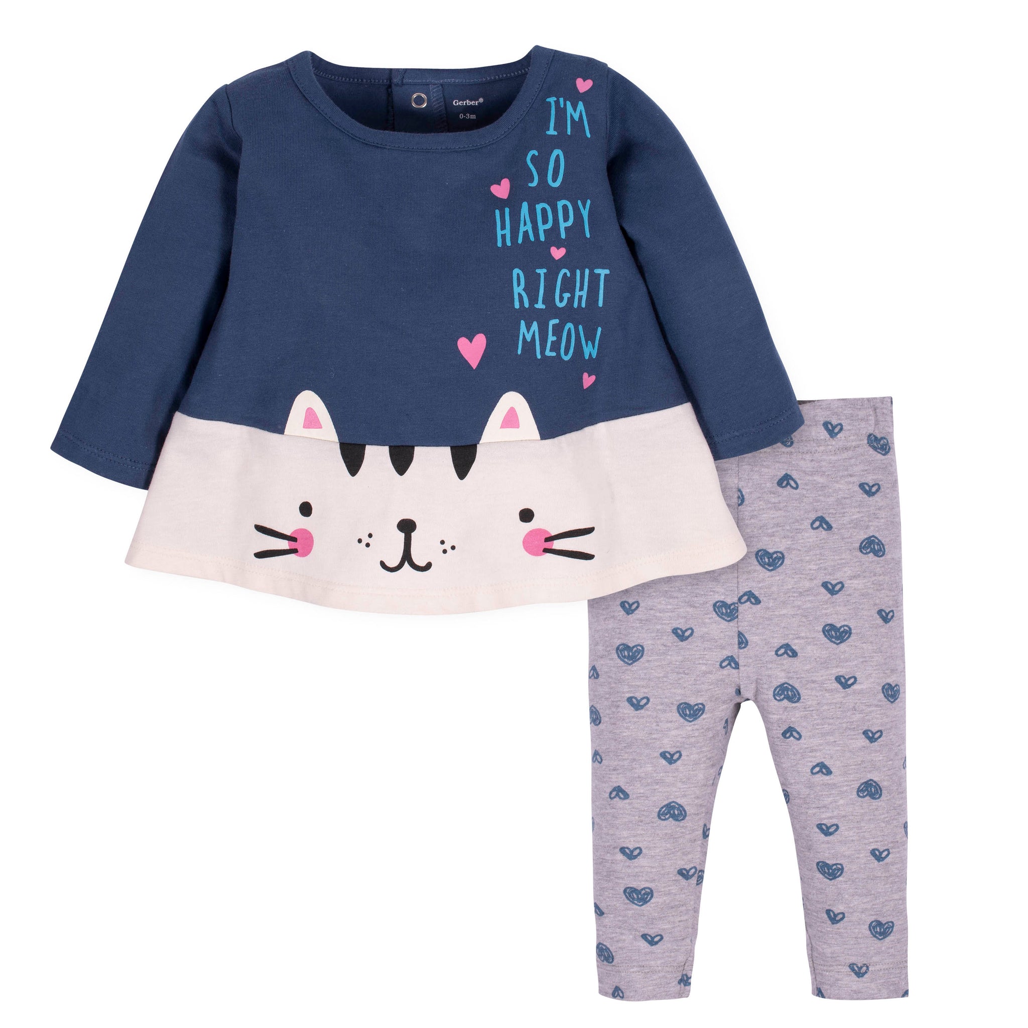 2-Piece Baby Girls Kitty Tunic and Legging Set-Gerber Childrenswear Wholesale