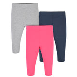 3-Pack Baby and Toddler Girls Hot Pink & Navy Premium Leggings-Gerber Childrenswear Wholesale