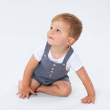 Infant & Toddler Slate Blue Gauze Shortall-Gerber Childrenswear Wholesale