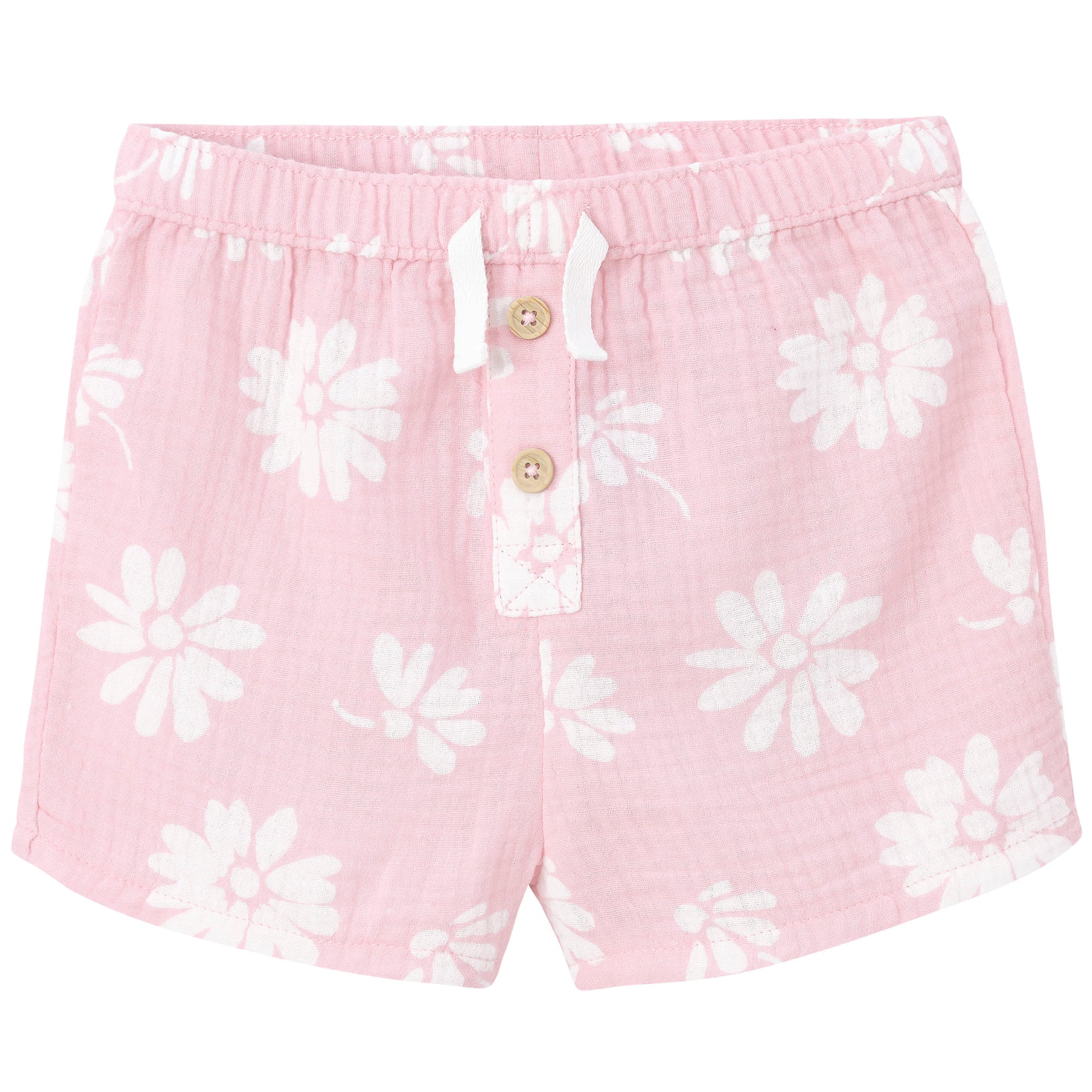 Infant & Toddler Pink Floral Gauze Shorts-Gerber Childrenswear Wholesale