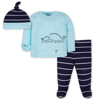 3-Piece Baby Boys Whale Take Me Home Set-Gerber Childrenswear Wholesale